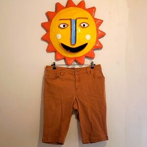 Tribal Jeans cottonn stretch mid-rise Bermuda length shorts